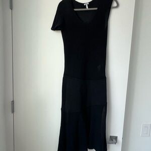 Loewe JWA Black Knit Midi Dress with side slit